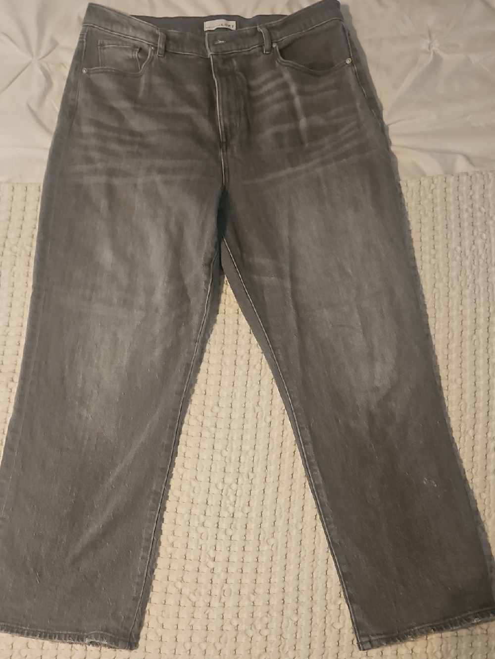 LOFT Charcoal Wide-Leg Jeans